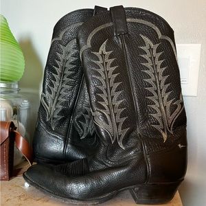 Tony Lama Bourbon Black Western Cowboy Boots
